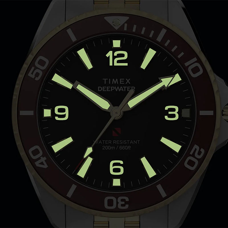 Timex Deepwater Arctic TW2Y64700 - świecąca powłoka luminescencyjna pomaga w ciemności