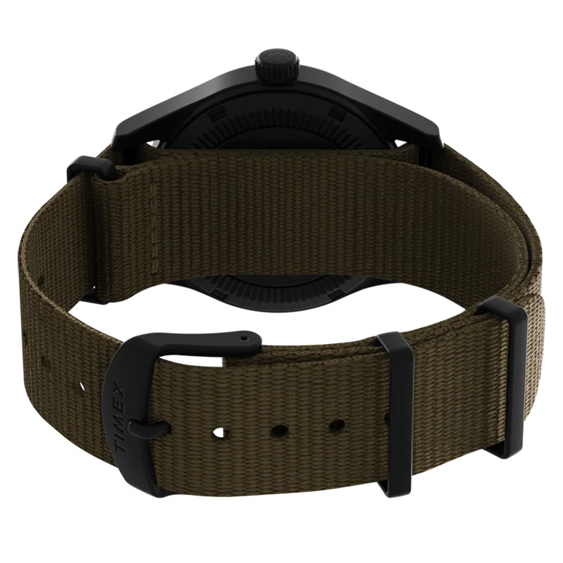 Timex Expedition Field Post Solar TW2V00400 - tył zegarka z widocznym paskiem i zapięciem