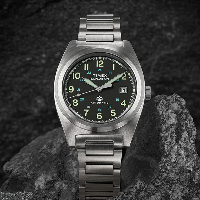 Timex Expedition Capstone Automatic TW2Y39600 - zegarek automatyczny z czarną tarczą i szafirowym szkłem