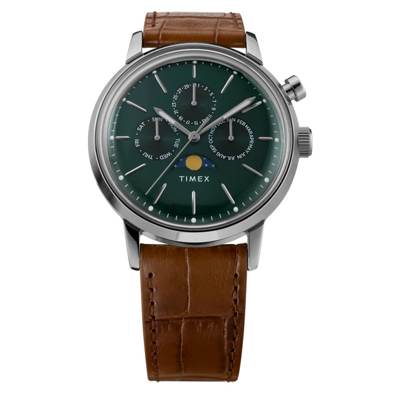 Timex Marlin Moon Phase TW2W51000 - zielona tarcza z wypukłym akrylowym szkłem