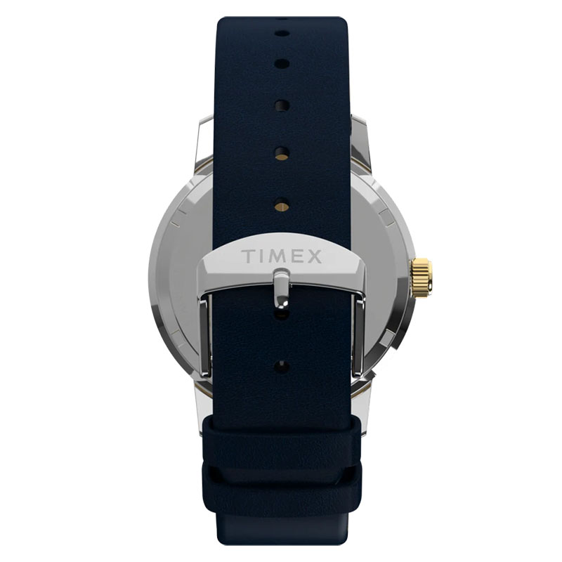 Timex Marlin GMT TW2Y47900 - granatowy, skórzany pasek z zapięciem na klamrę