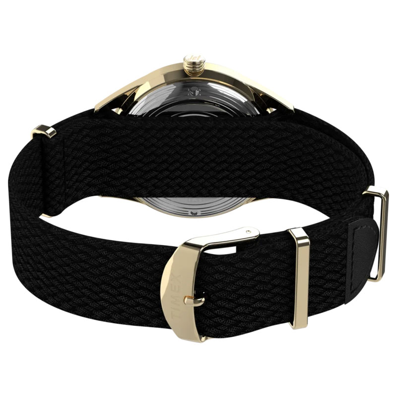 Timex Marlin Jet Automatic TW2Y24300 - tył zegarka z plecionym paskiem zakończonym zapięciem na klamrę