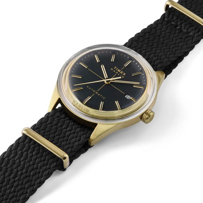 Timex Marlin Jet Automatic TW2Y24300 - czarna matowa tarcza z indeksami oraz datownikiem