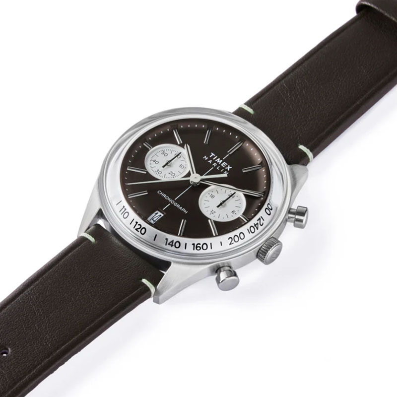 Timex Marlin Jet Chronograph TW2Y24700 - brązowa tarcza z indeksami i totalizatorami