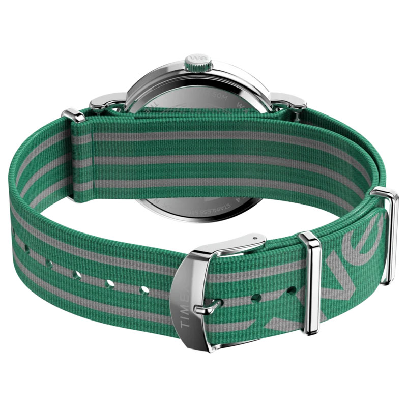 Timex Weekender TW2Y08800 - tył zegarka z widocznym zapięciem materiałowego paska