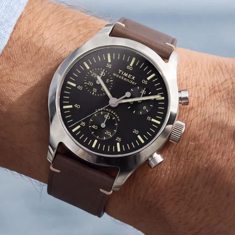 Timex Weekender New England Chronograph TW2Y85200 - sportowo elegancki zegarek z chronografem na nadgarstku