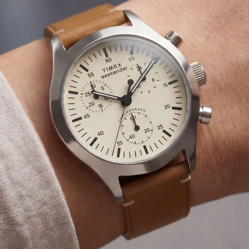 Timex Weekender New England Chronograph TW2Y85000 - sportowo elegancki zegarek z chronografem na nadgarstku