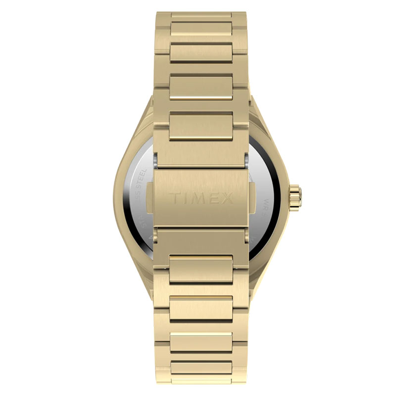 Timex Q Timex Continental Day/Date TW2Y35100 - pozłacana stalowa bransoleta z zapięciem motylkowym