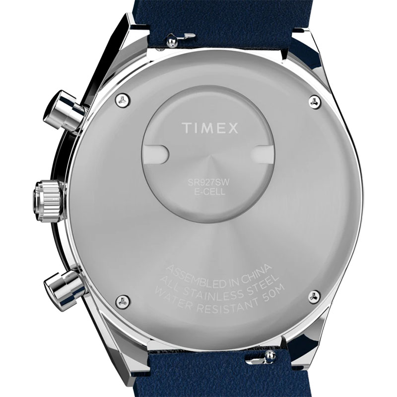 Timex Q Timex Chronograph TW2Y36100 - pełny dekiel ze specjalnym otworem na baterię
