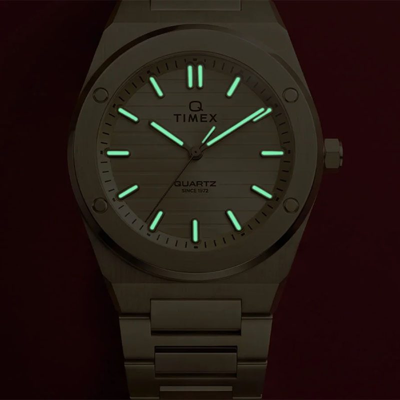 Timex Q Timex Marbella TW2Y82000 - substancja luminescencyjna na wskazówkach i indeksach