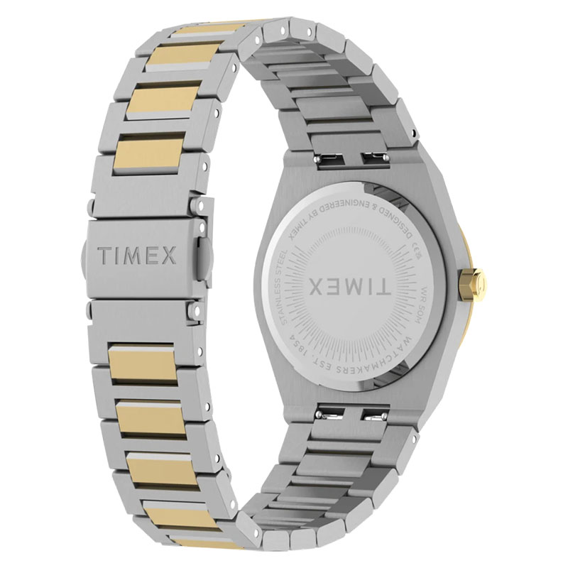 Timex Q Timex Marbella TW2Y81900 - tył zegarka z widocznym deklem i bransoletą