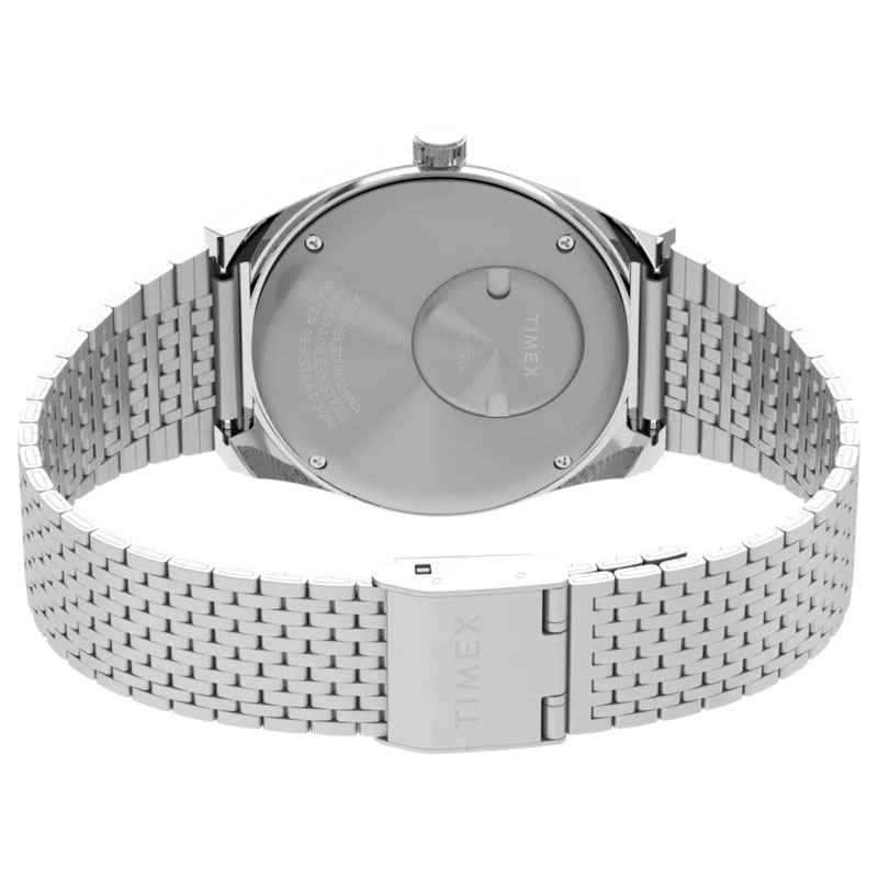Timex Q Timex Falcon Eye TW2W62400 - tył zegarka z widocznym deklem oraz zapięciem bransolety
