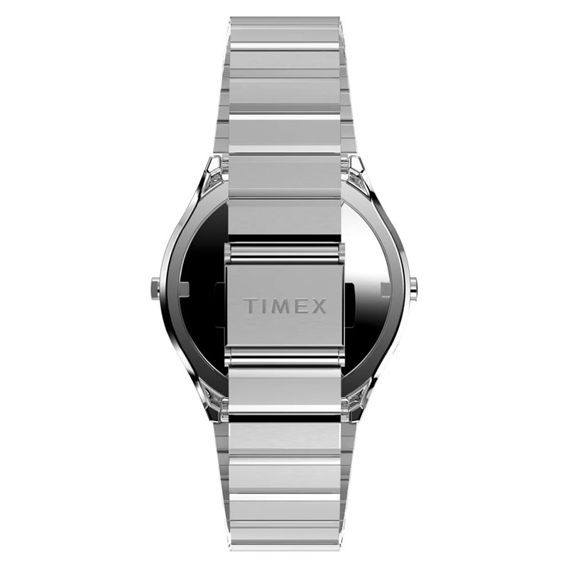 Timex Q Timex 1975 SSQ Digital Reissue TW2Y06100 - stalowa bransoleta z zapięciem motylkowym