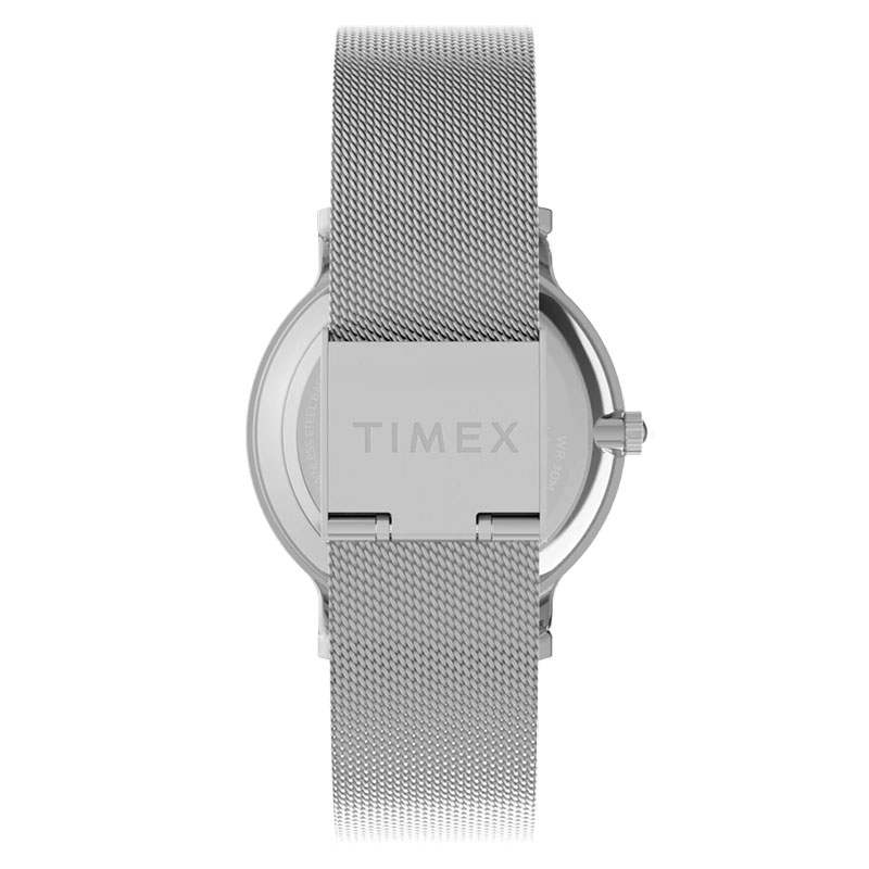 Timex Transcend TW2Y10200 - stalowa bransoleta typu mesh z regulowanym zapięciem