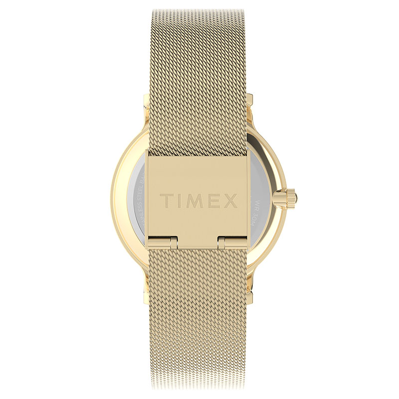 Timex Transcend TW2Y10300 - stalowa bransoleta typu mesh z regulowanym zapięciem