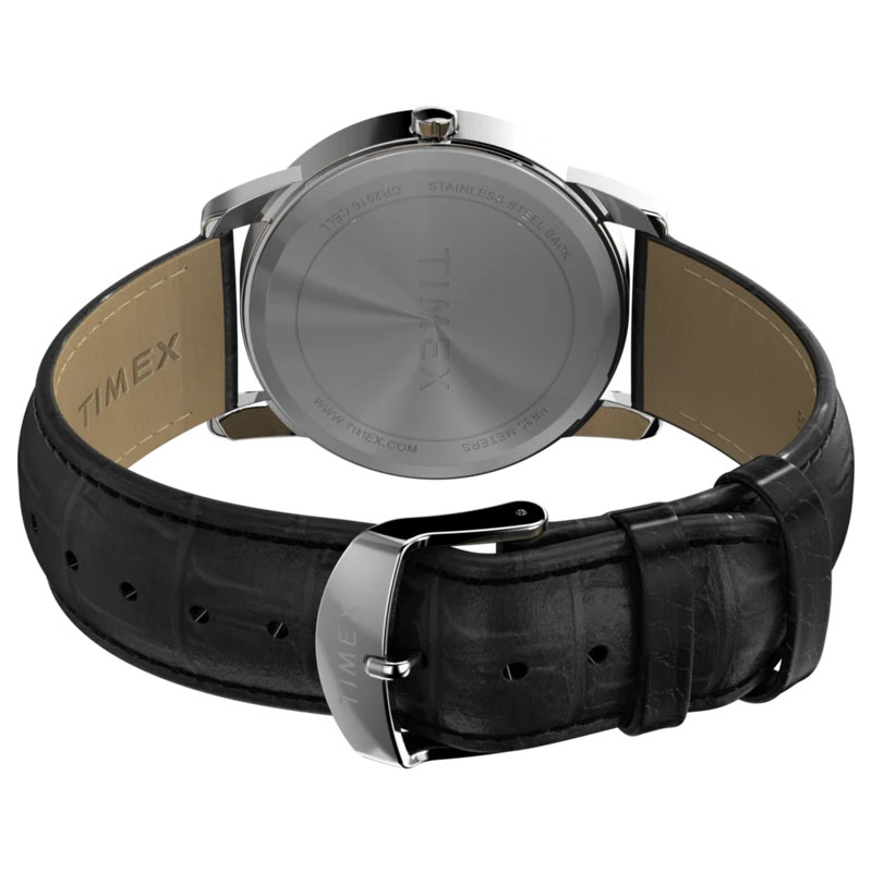Timex Easy Reader TW2W95400 - tył zegarka z widocznym deklem i skórzanym paskiem