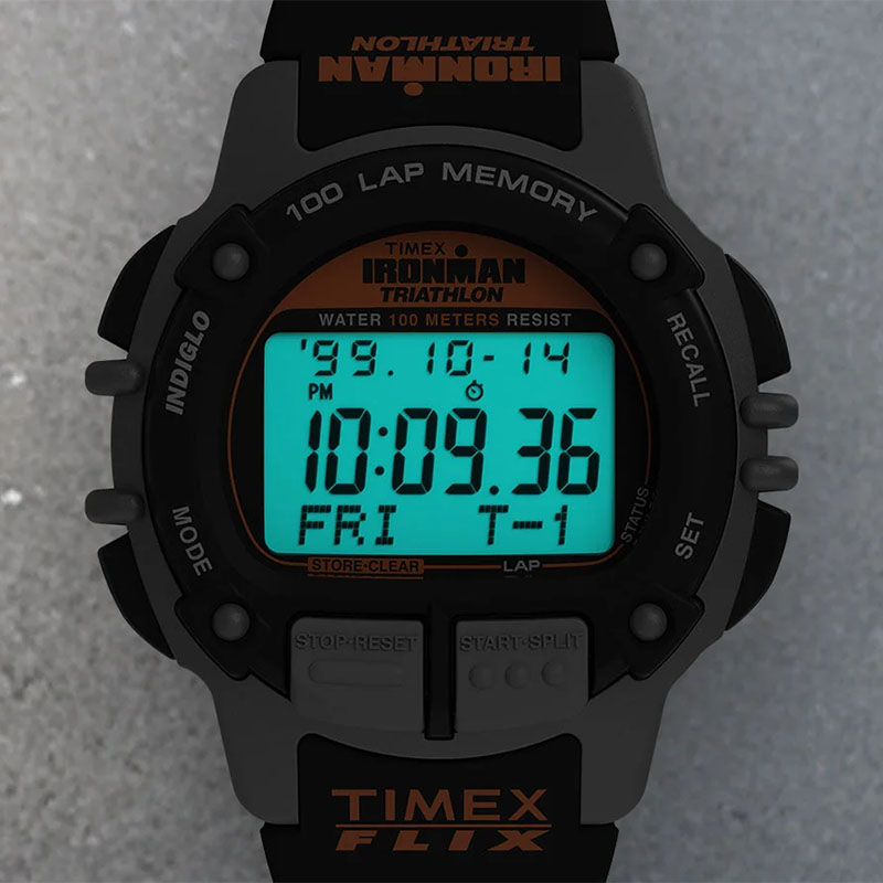 Timex Ironman Flix 100 Lap TW5M63200 - podświetlenie tarczy Indiglo