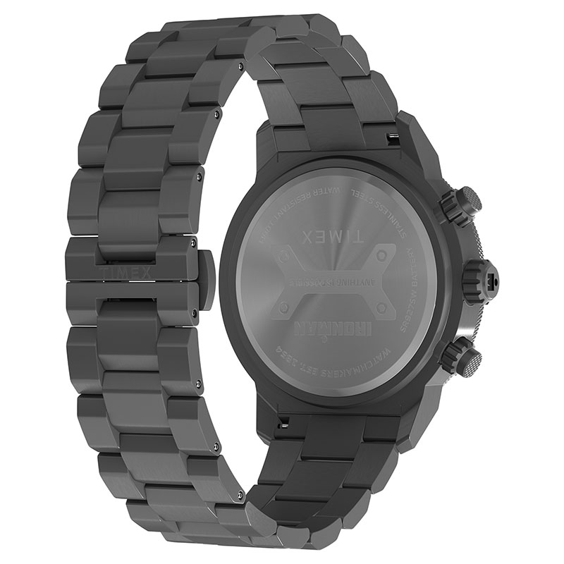 Timex Ironman Challenger Chronograph TW2Y02000 - tył zegarka z widocznym deklem oraz bransoletą