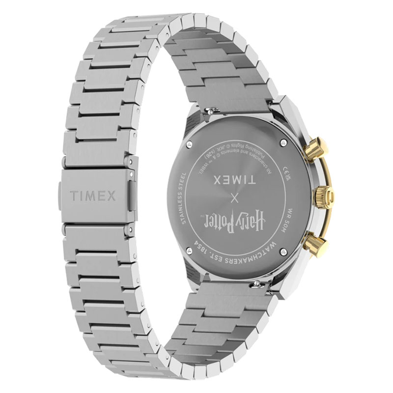 Timex Harry Potter x Q Timex Time Turner Chronograph TW2Y75900 - tył zegarka z widocznym deklem i bransoletą