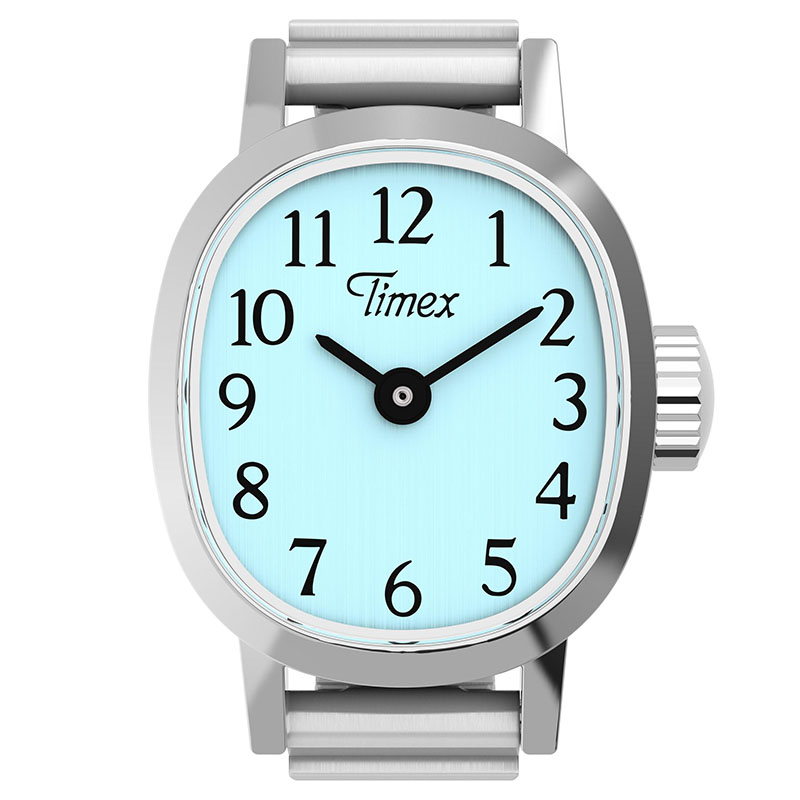 Timex Cavatina Mini Ring TW2Y77200 - lodowo niebieska tarcza z czarnymi cyframi
