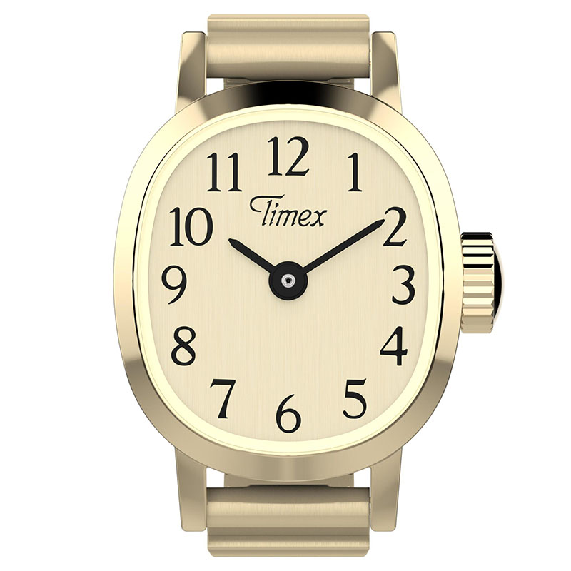 Timex Cavatina Mini Ring TW2Y70800 - szampańska tarcza z czarnymi cyframi arabskimi