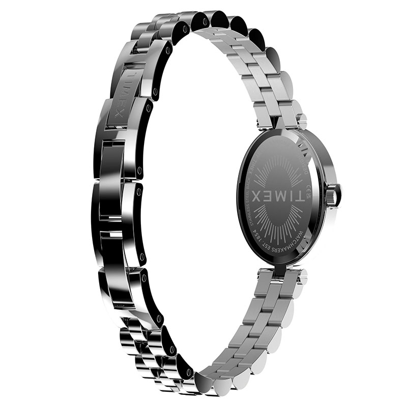 Timex Cavatina TW2Y90000 - tył zegarka z widocznym deklem oraz bransoletą