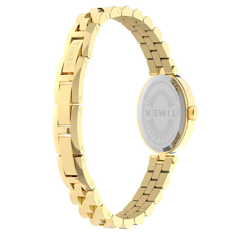 Timex Cavatina TW2Y90100 - tył zegarka z widocznym deklem oraz bransoletą