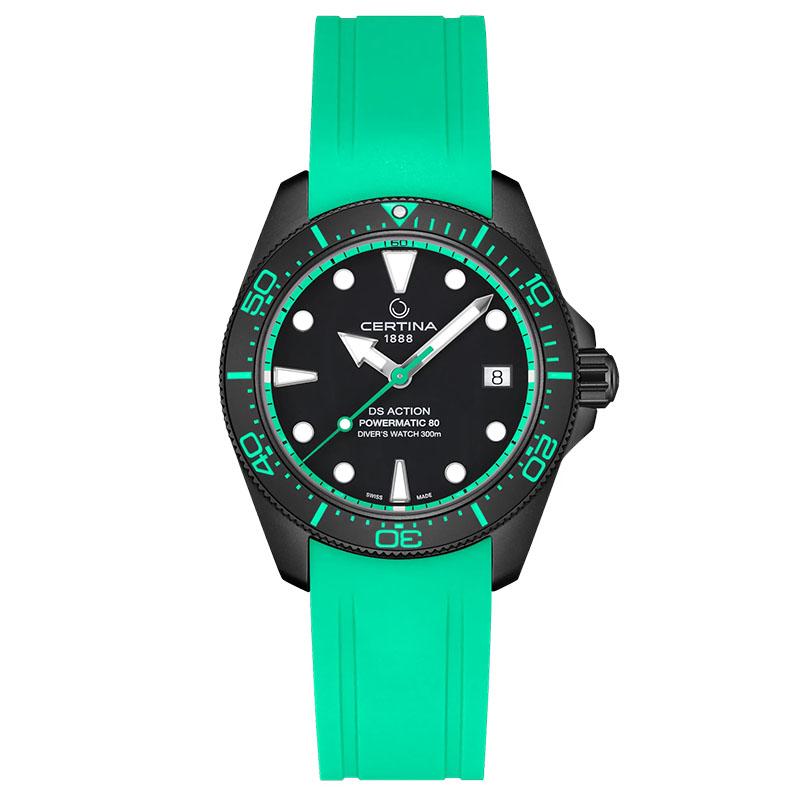 Certina DS Action Diver 38mm Powermatic 80 C048.807.33.051.01 - zegarek na turkusowym pasku
