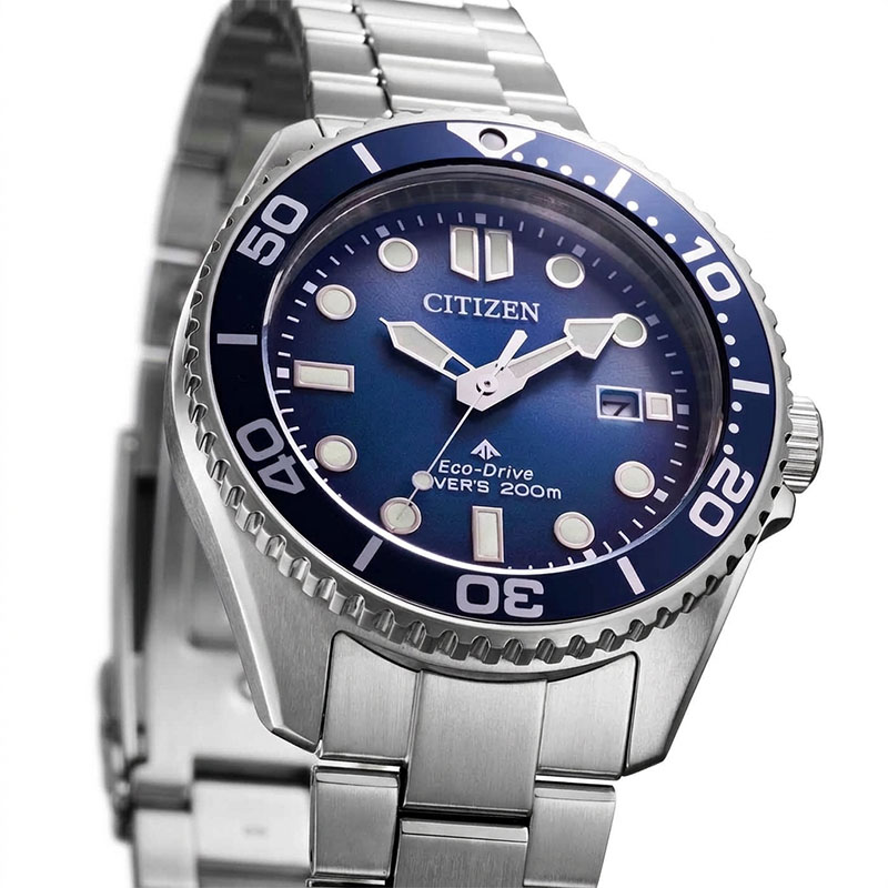 Citizen Promaster Eco-Drive Diver 200M BN0260-54L - niebieska tarcza z indeksami i oknem datownika