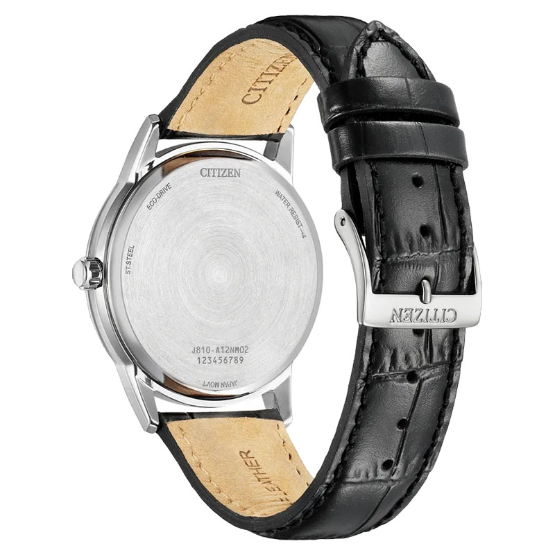 Citizen Elegance Eco-Drive AW1780-17L - tył zegarka z widocznym deklem i paskiem