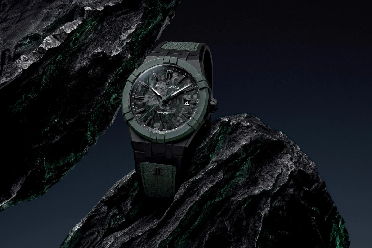 Maurice Lacroix AIKON-IC Frozen Carbon Deep Forest, czarno-zielony model z tytanu DLC
