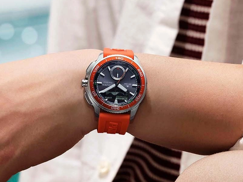 Citizen Promaster Wave Tracker JV3000-13E, żeglarski zegarek Eco-Drive z wodoszczelnością 200 metrów